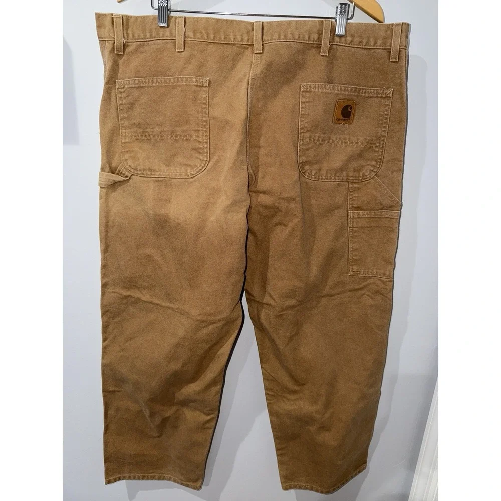 Carhartt Mens 44x30  Loose Fit Canvas Utility Pants Tan L